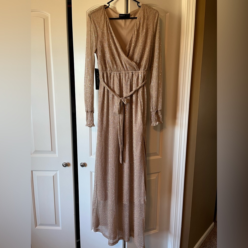 NWT Luxedo Champagne Formal Dress
